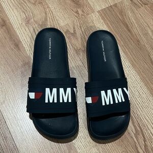 Tommy Hilfiger Navy Slides with Logo